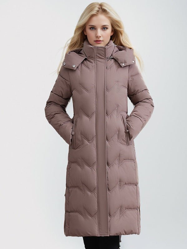 Odriana | Slim-Fit Knee-Length Women's Puffer Coat for Winter