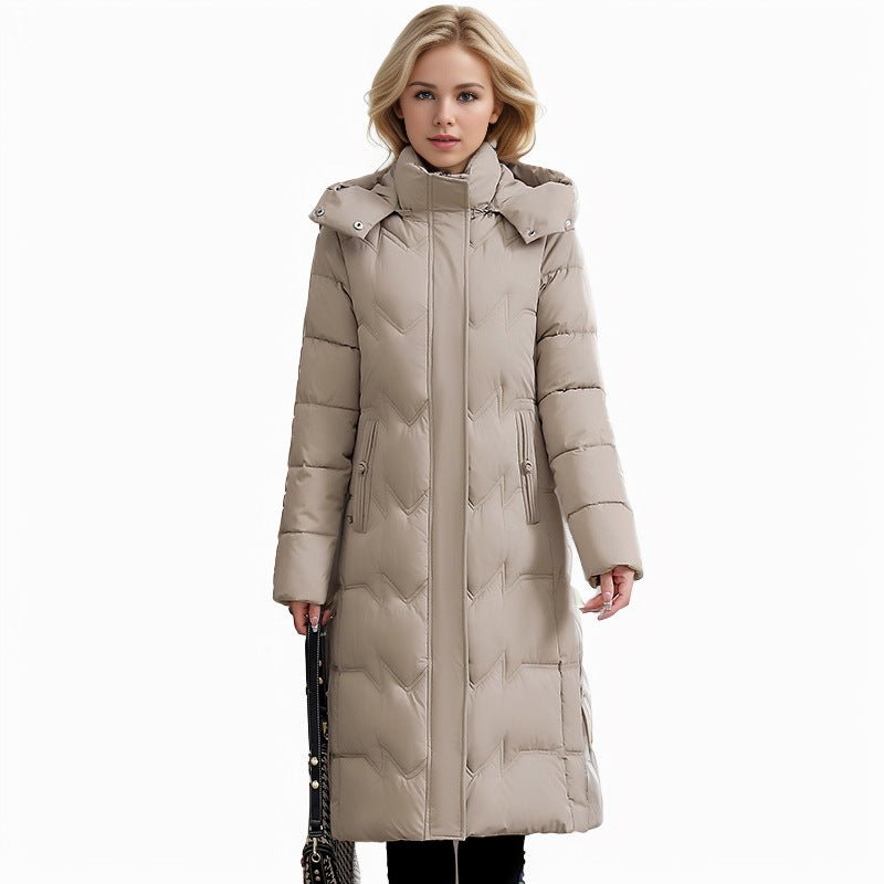 Odriana | Slim-Fit Knee-Length Women's Puffer Coat for Winter