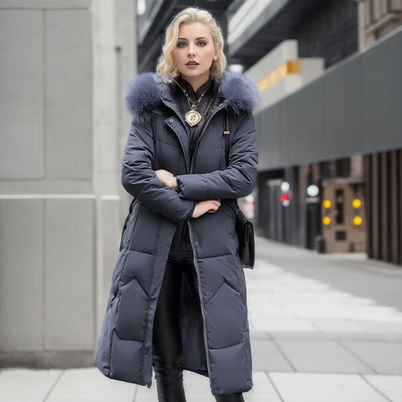 Genoveva | Faux Fur-Collar Plus-Size Women's Midi Coat for Winter