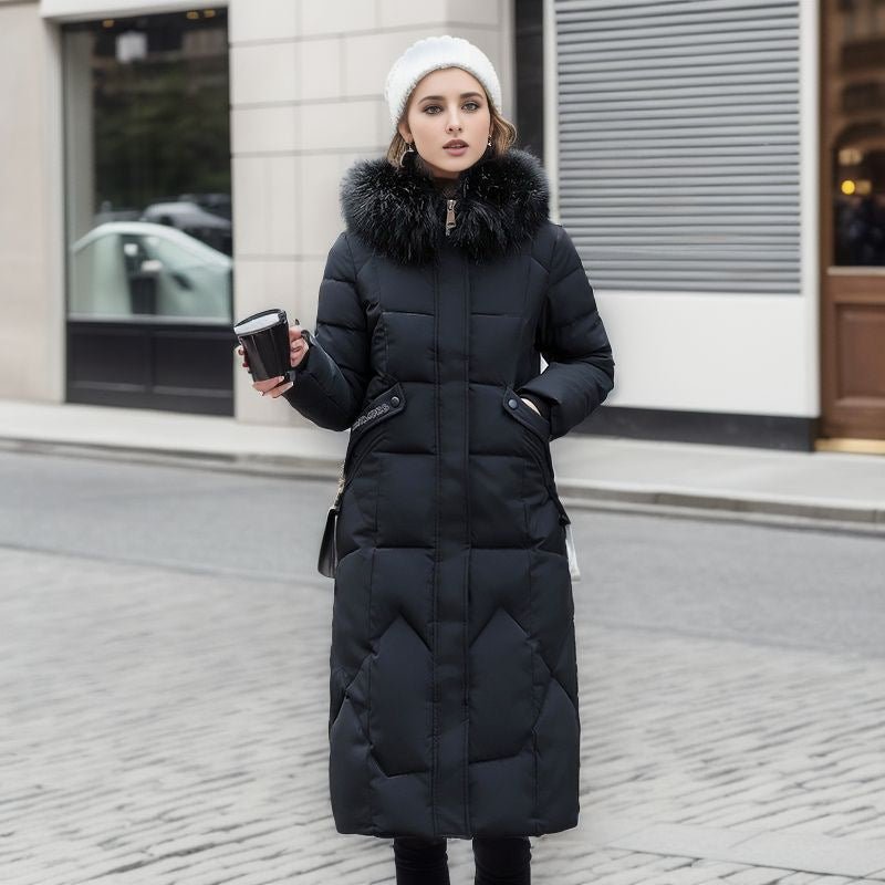 Genoveva | Faux Fur-Collar Plus-Size Women's Midi Coat for Winter