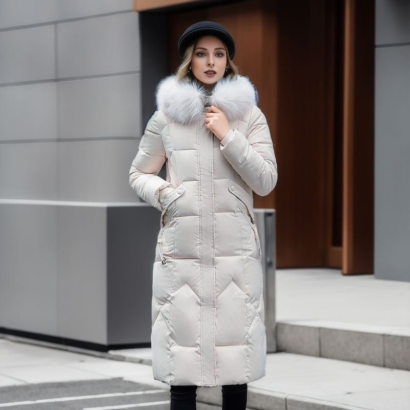 Genoveva | Faux Fur-Collar Plus-Size Women's Midi Coat for Winter