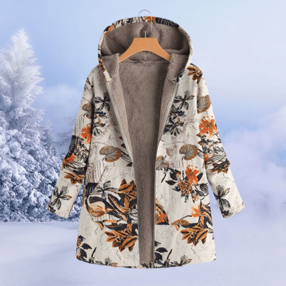 Florabel | Floral-Print Padded-Insulation Women's Winter Jacket for Cold-Weather