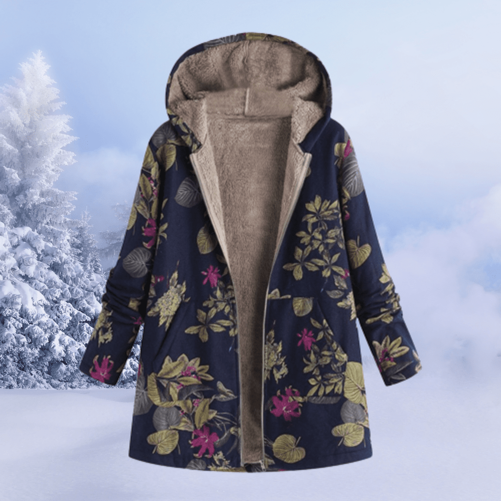 Florabel | Floral-Print Padded-Insulation Women's Winter Jacket for Cold-Weather