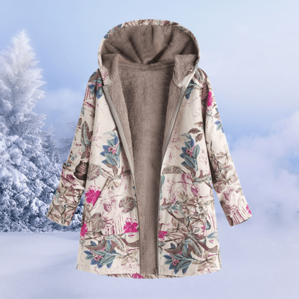 Florabel | Floral-Print Padded-Insulation Women's Winter Jacket for Cold-Weather