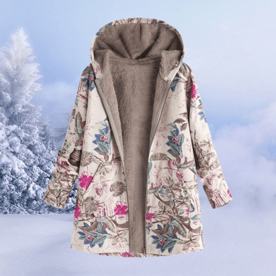 Florabel | Floral-Print Padded-Insulation Women's Winter Jacket for Cold-Weather
