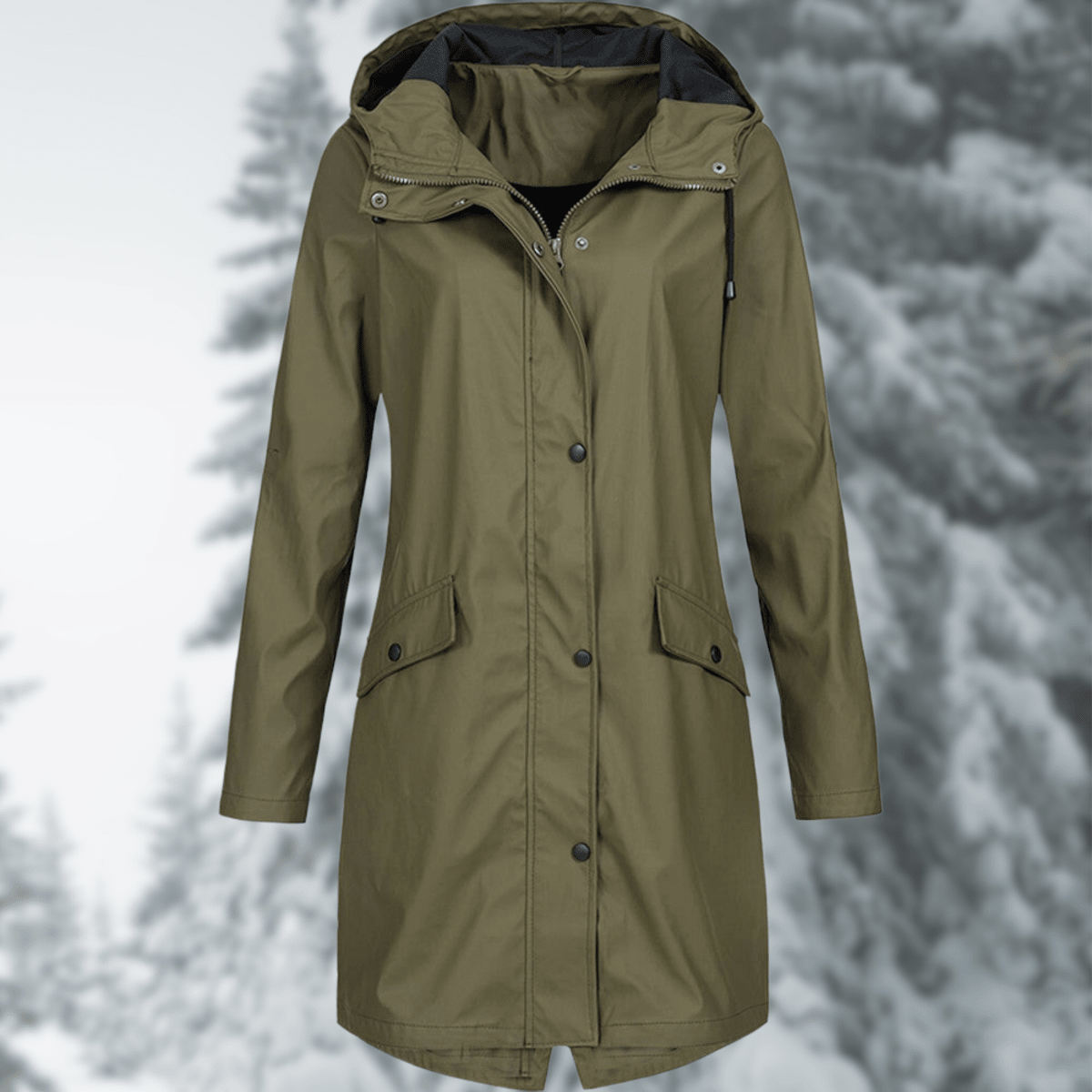 Briseis | Water-Resistant Hooded Women's Long Coat for Winter