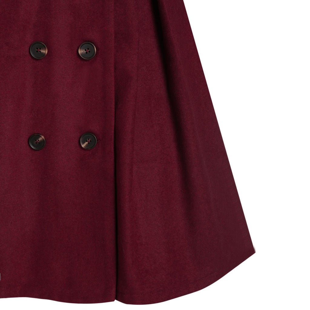 Haldis | Double-Breasted Fur-Hood Women's Coat for Winter