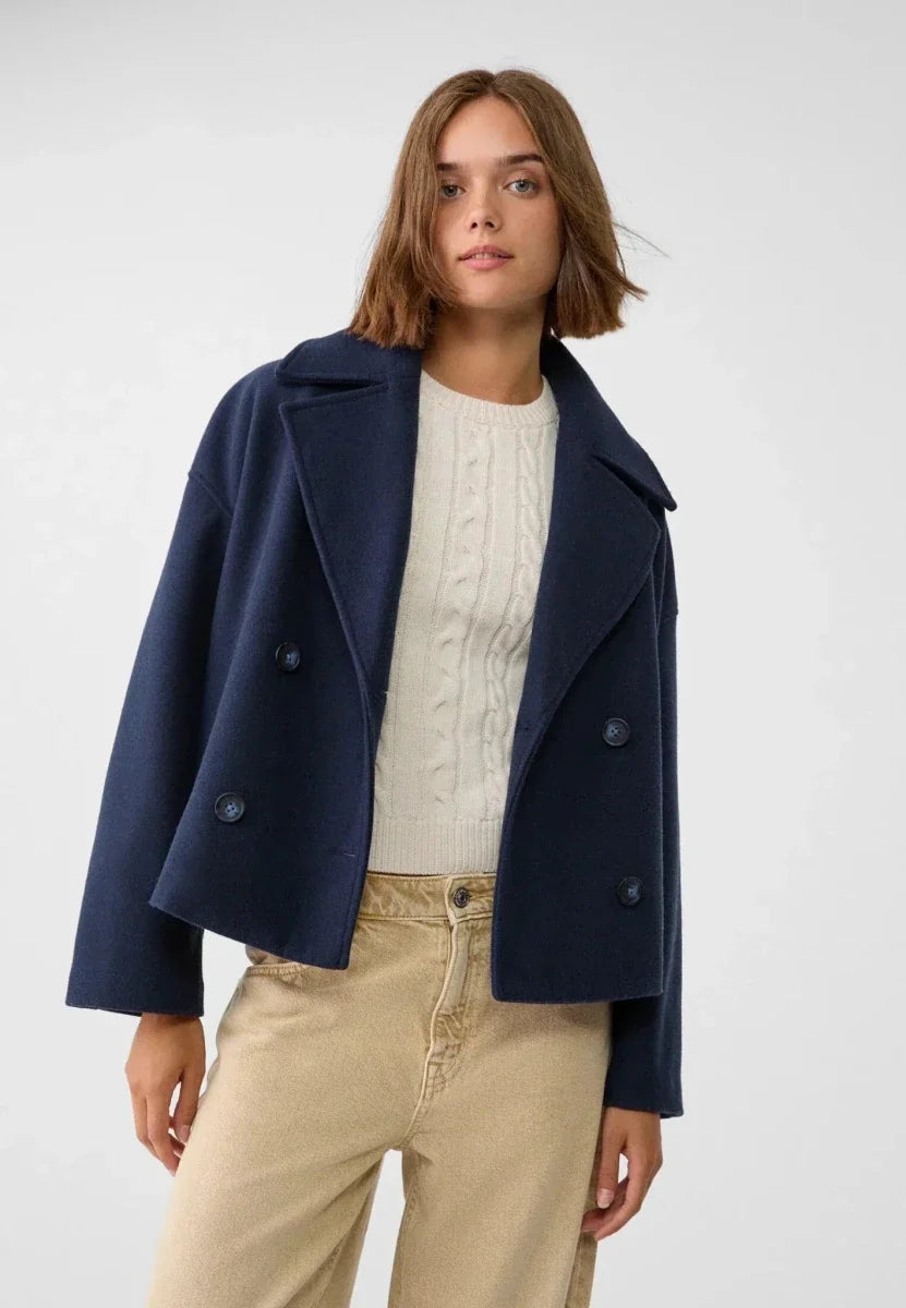 Isolde | Double-Breasted Wool-Look Women's Winter Jacket for Cold-Weather
