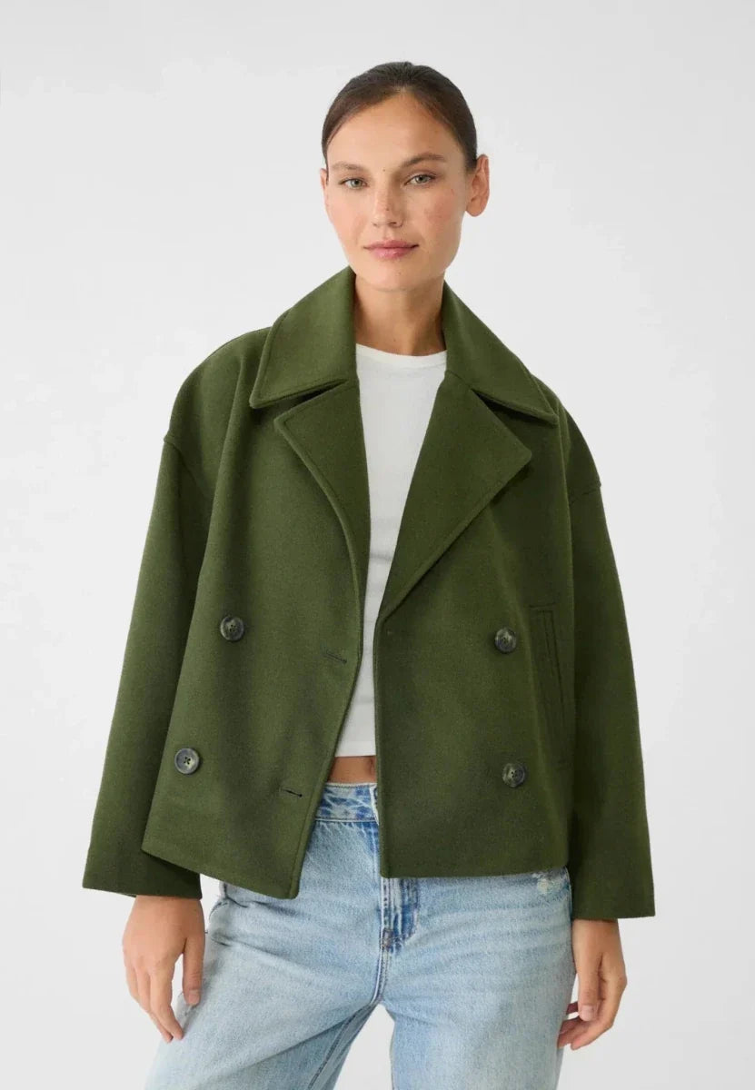 Isolde | Double-Breasted Wool-Look Women's Winter Jacket for Cold-Weather