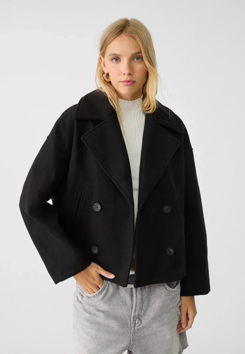 Isolde | Double-Breasted Wool-Look Women's Winter Jacket for Cold-Weather