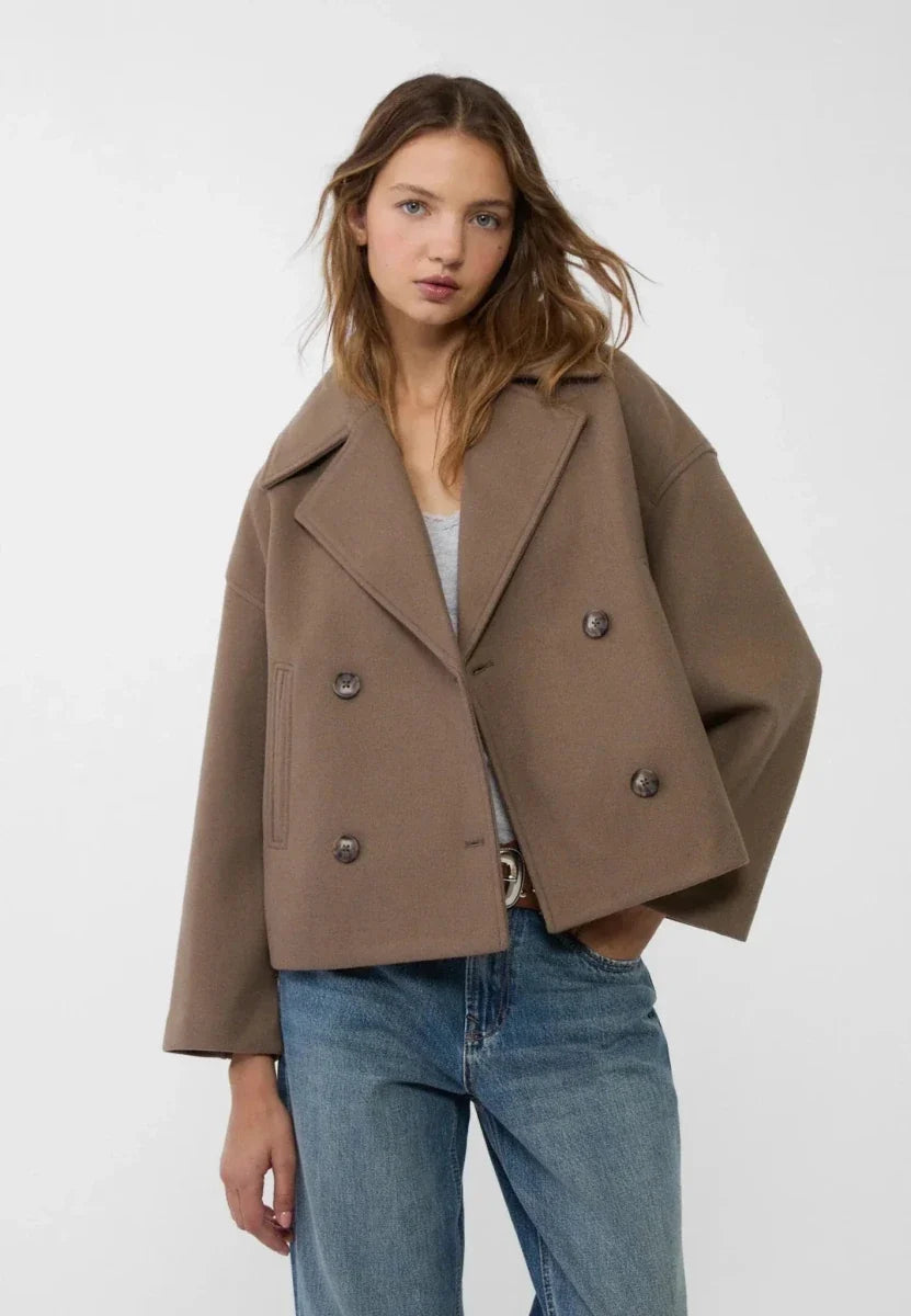 Isolde | Double-Breasted Wool-Look Women's Winter Jacket for Cold-Weather