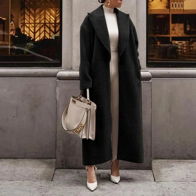 Lyriel | Oversized Notched-Lapel Women's Wool Coat for Winter