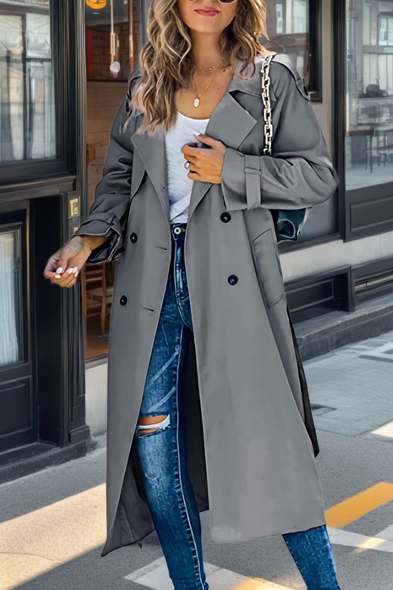 Nessandra | Belted Double-Breasted Women's Trench Coat for Fall