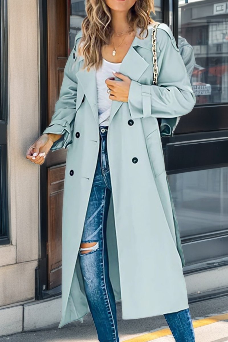 Nessandra | Belted Double-Breasted Women's Trench Coat for Fall
