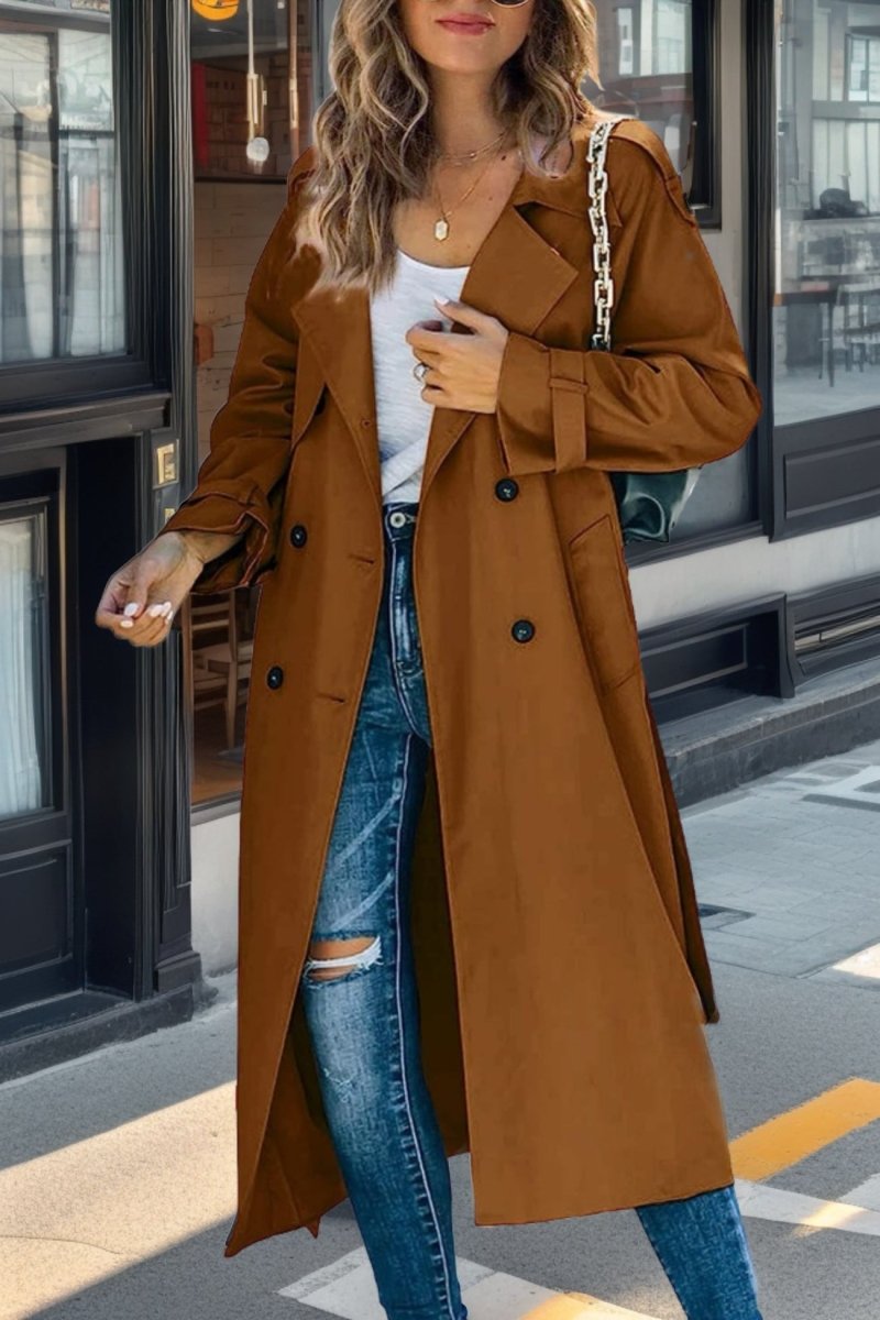 Nessandra | Belted Double-Breasted Women's Trench Coat for Fall
