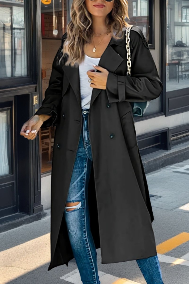 Nessandra | Belted Double-Breasted Women's Trench Coat for Fall