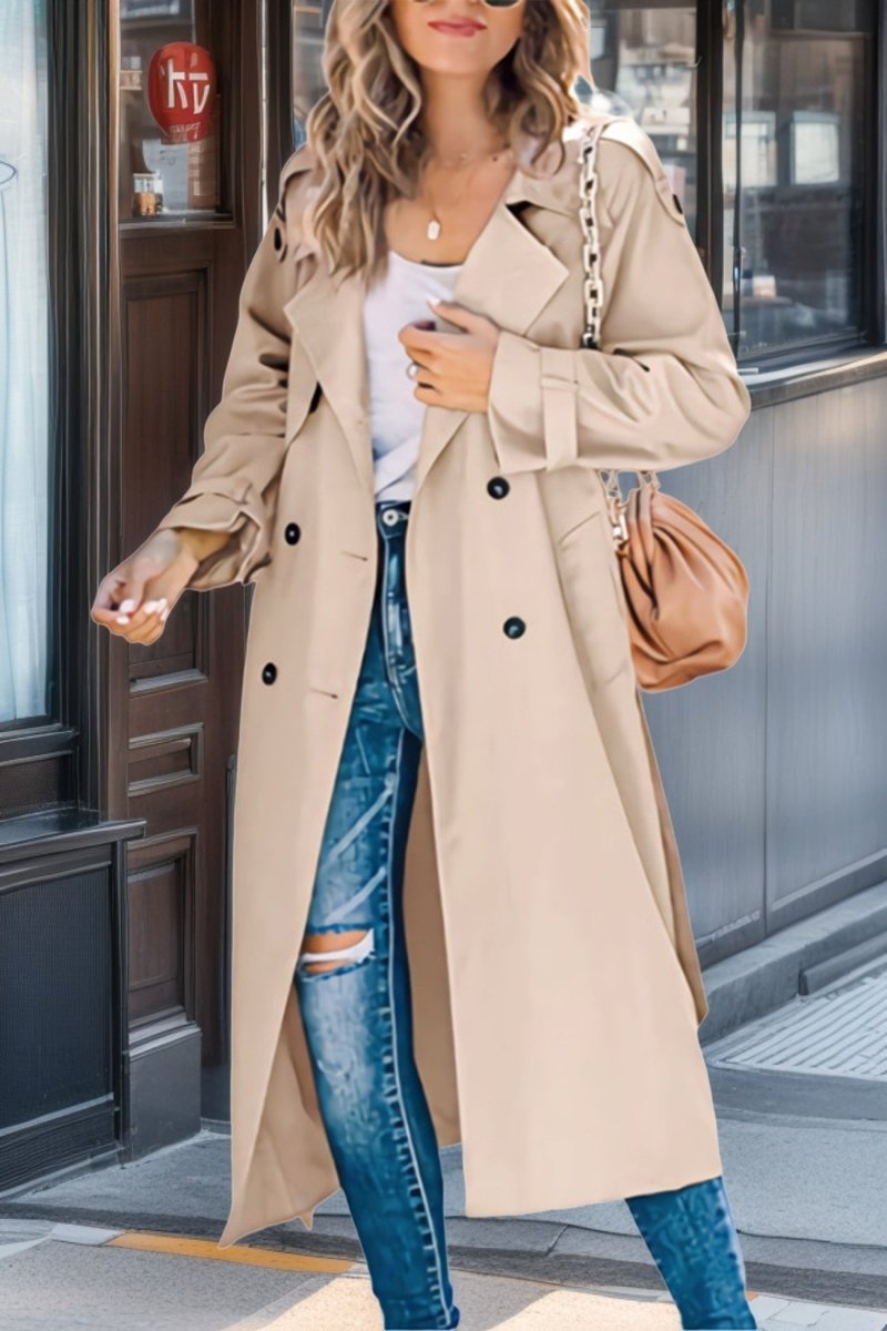 Nessandra | Belted Double-Breasted Women's Trench Coat for Fall