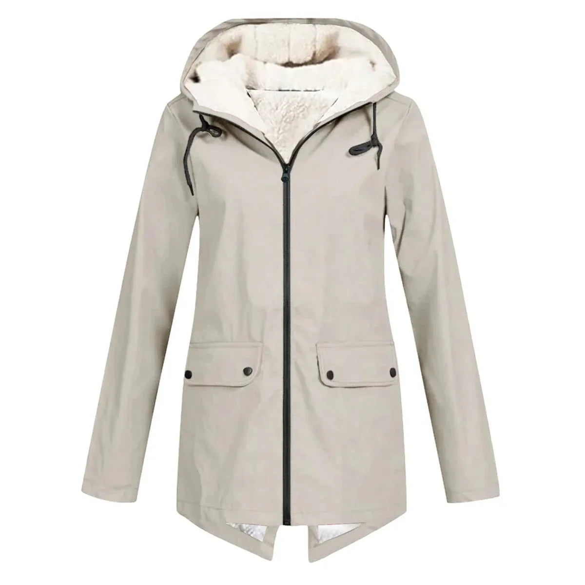 Petronia | Fleece-Lined Hooded Women's Trench Coat for Winter