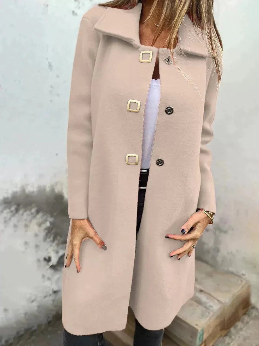 Maelis | Tailored Wide-Lapel Women's Wool Coat for Winter