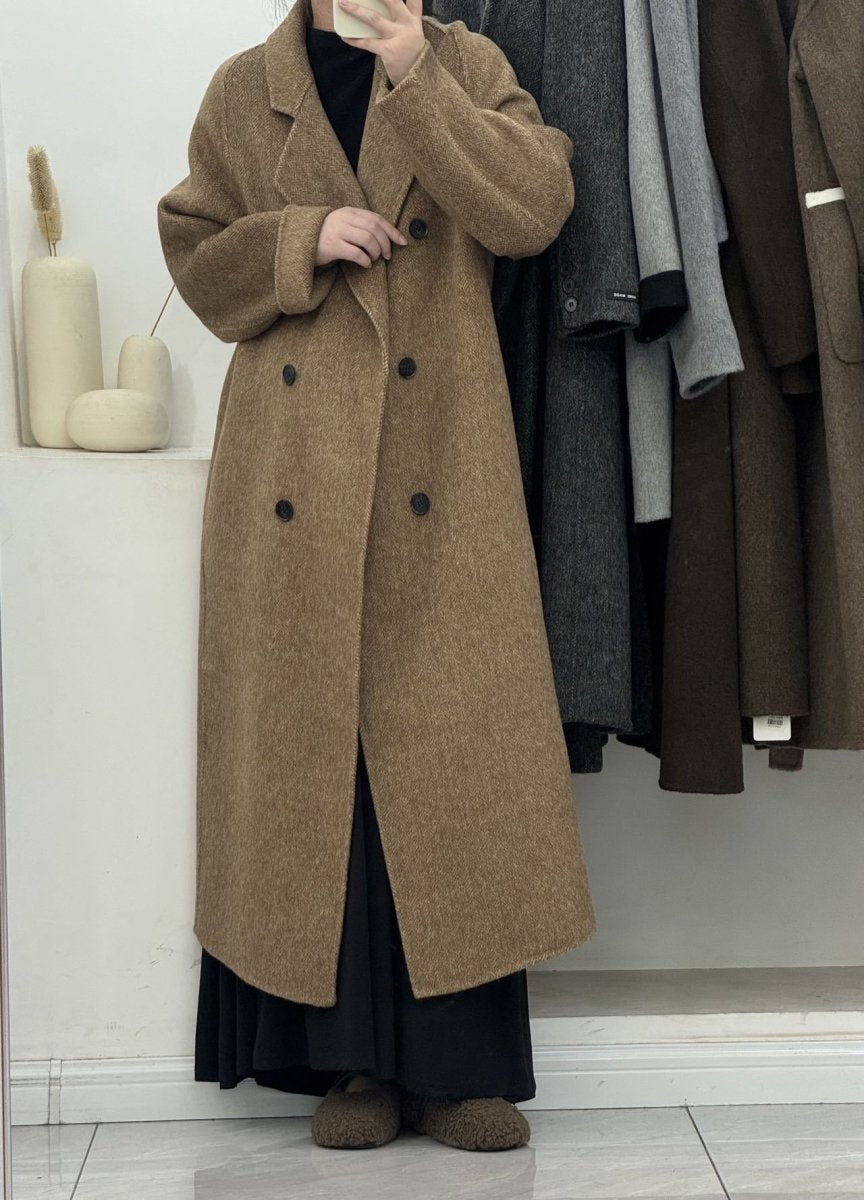 Adaira | Double-Breasted Plus-Size Women's Wool Coat for Winter