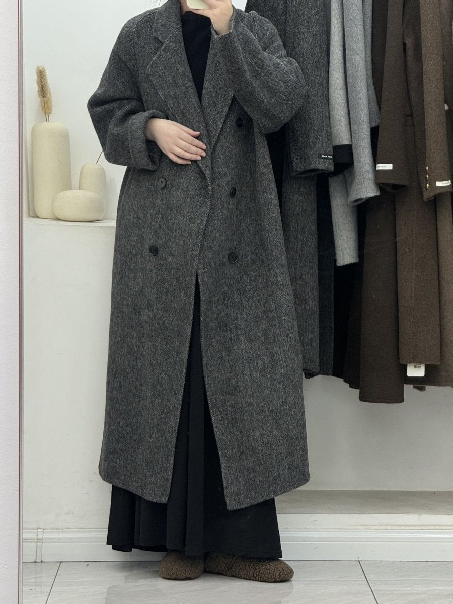 Adaira | Double-Breasted Plus-Size Women's Wool Coat for Winter