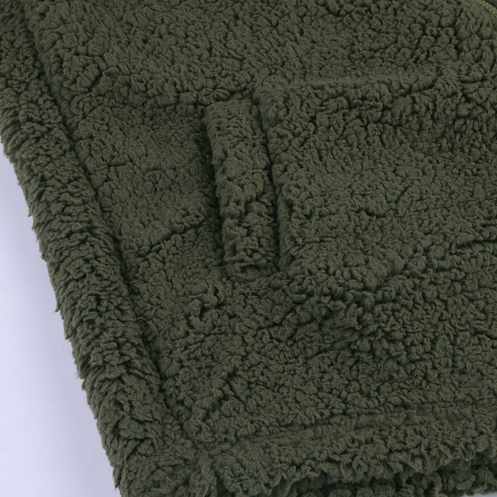 Maelis | Oversized Hooded Textured Fleece Jacket for Winter