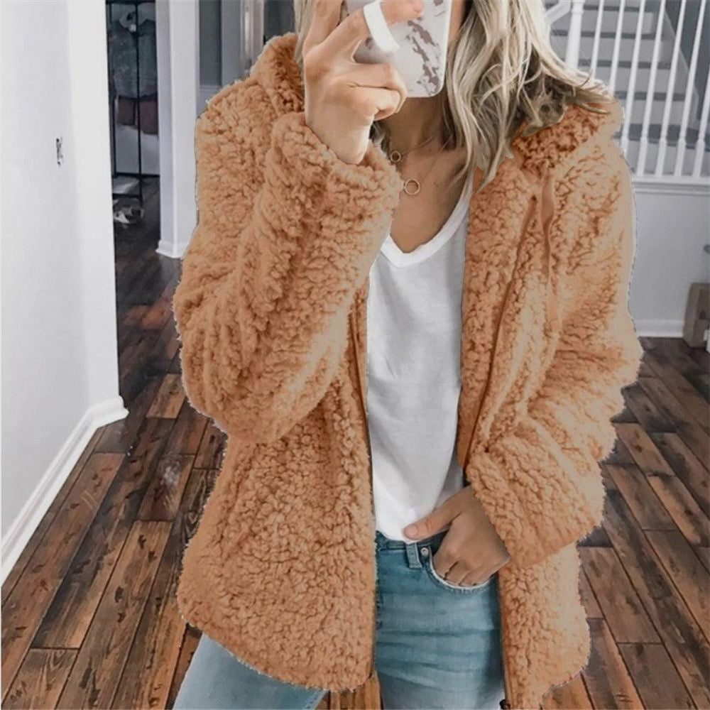 Maelis | Oversized Hooded Textured Fleece Jacket for Winter