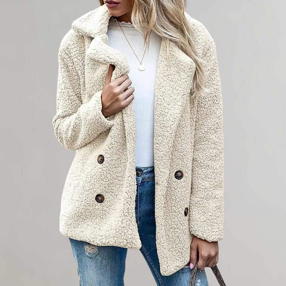 Aveline | Textured Relaxed-Fit Double-Breasted Blazer for Winter