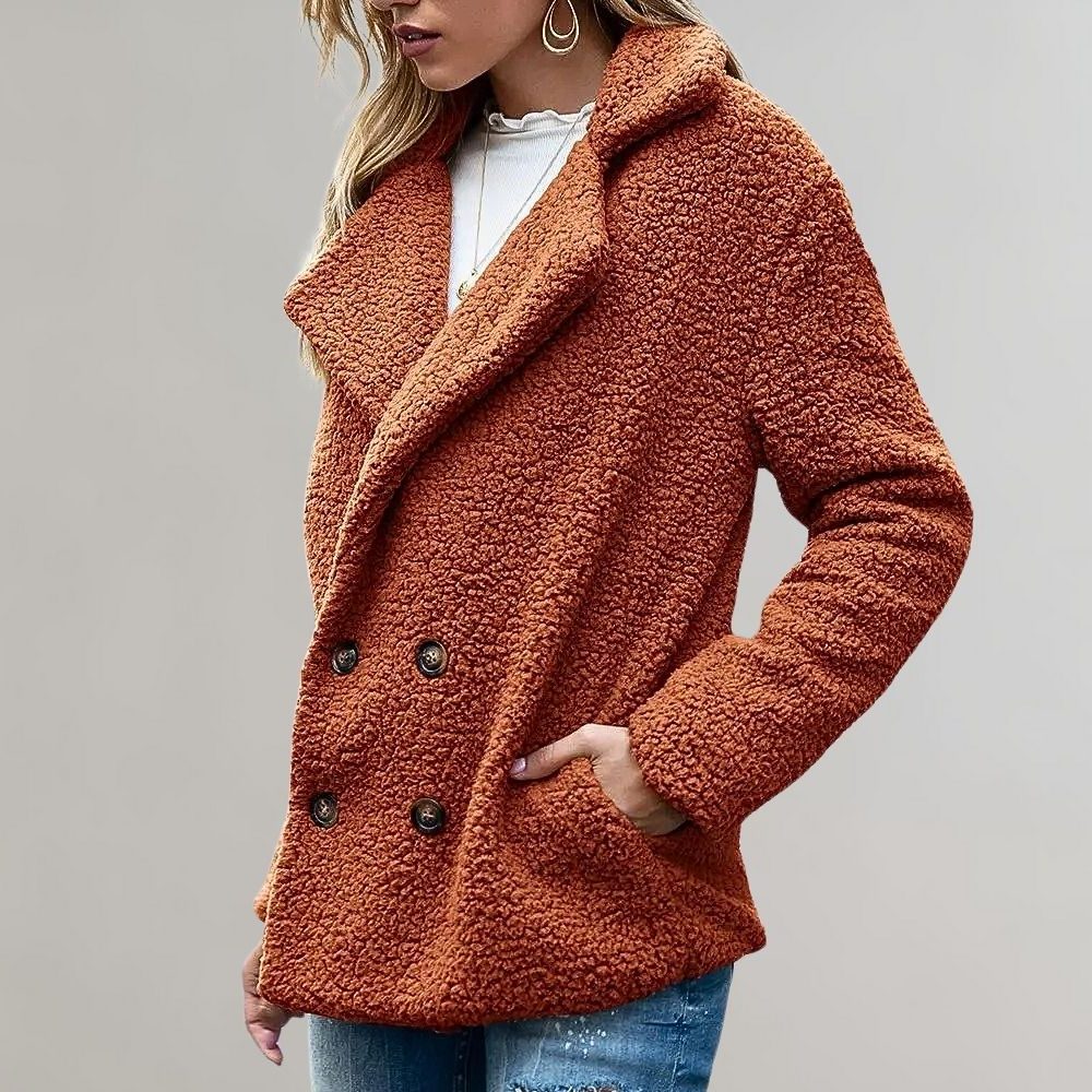 Aveline | Textured Relaxed-Fit Double-Breasted Blazer for Winter