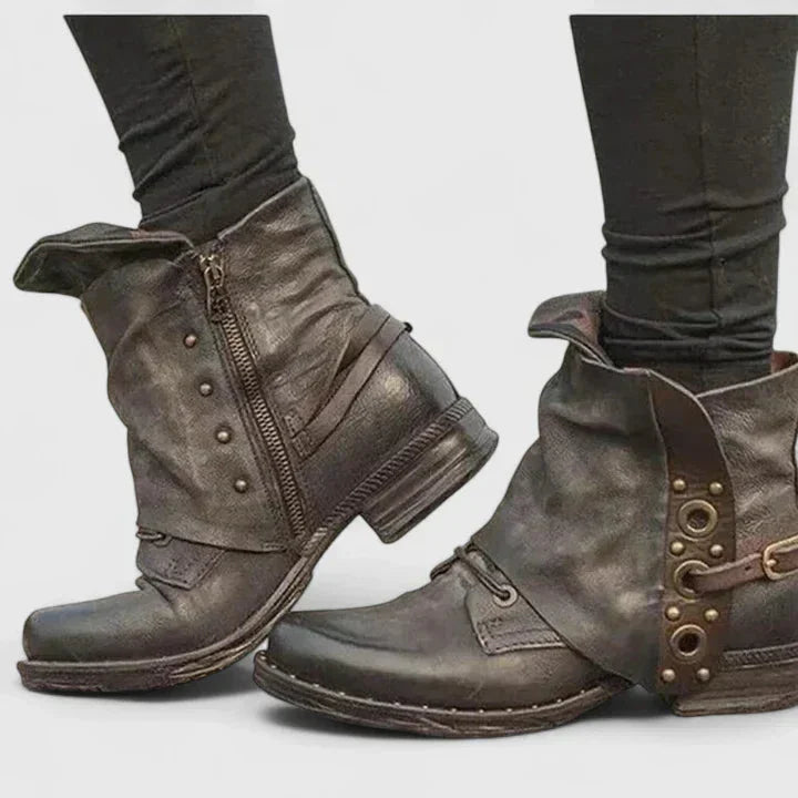 Yasmin | Sleek Buckle Strap Ankle Boots