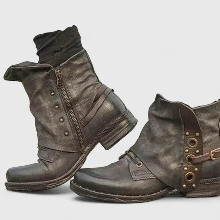 Yasmin | Sleek Buckle Strap Ankle Boots