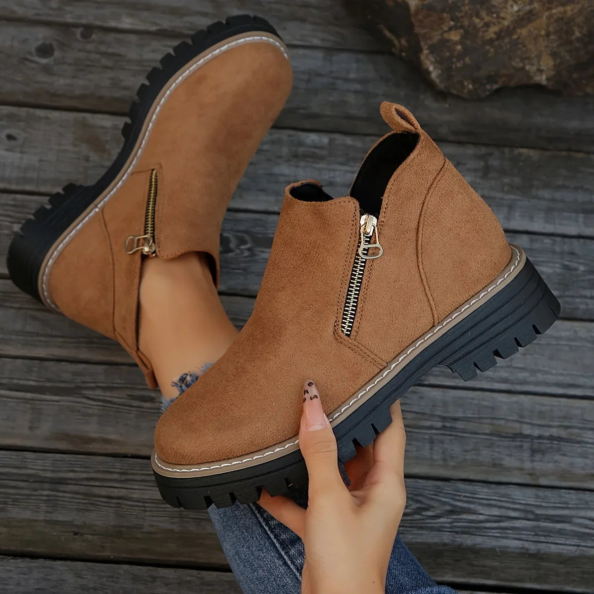 Willa | Chic Leopard Suede Ankle Boots