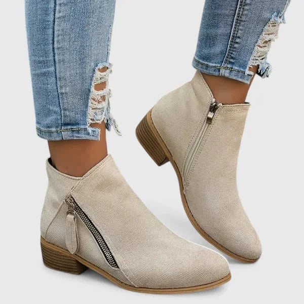Lyra | Vintage Block Heel Ankle Boots