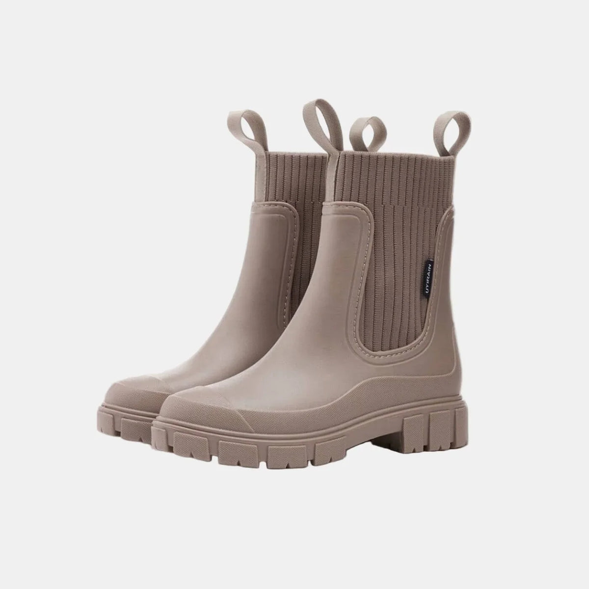 Faye | Cosy Ribbed Cuff Ankle Boots