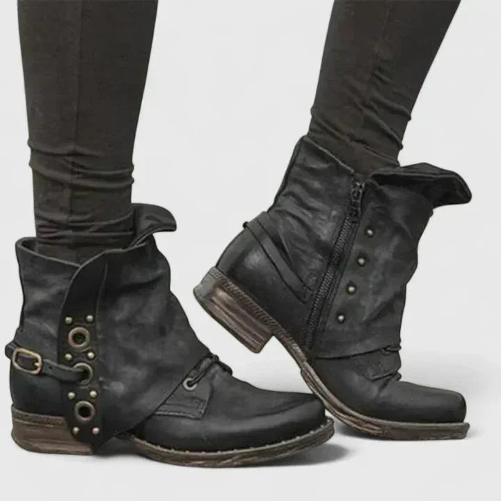 Yasmin | Sleek Buckle Strap Ankle Boots