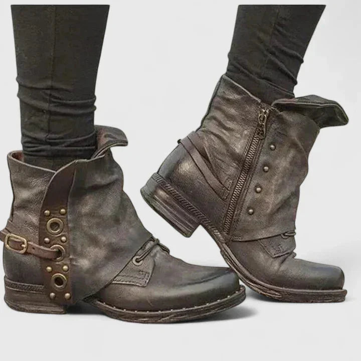 Yasmin | Sleek Buckle Strap Ankle Boots