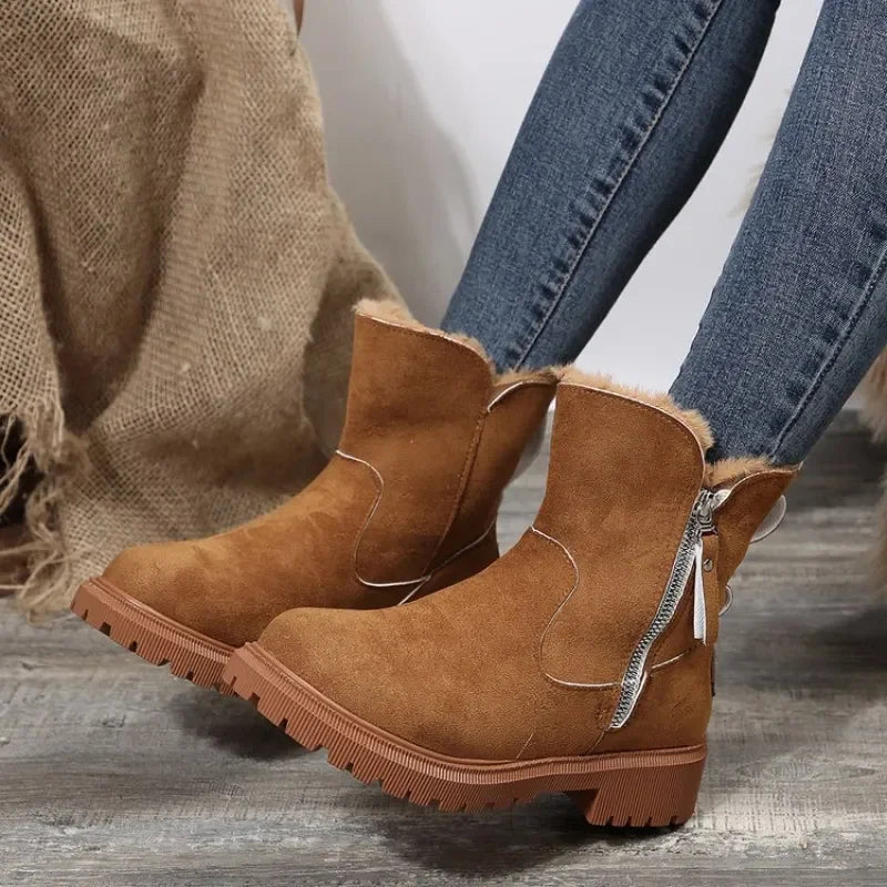 Ida | Warm Faux Fur Trim Ankle Boots