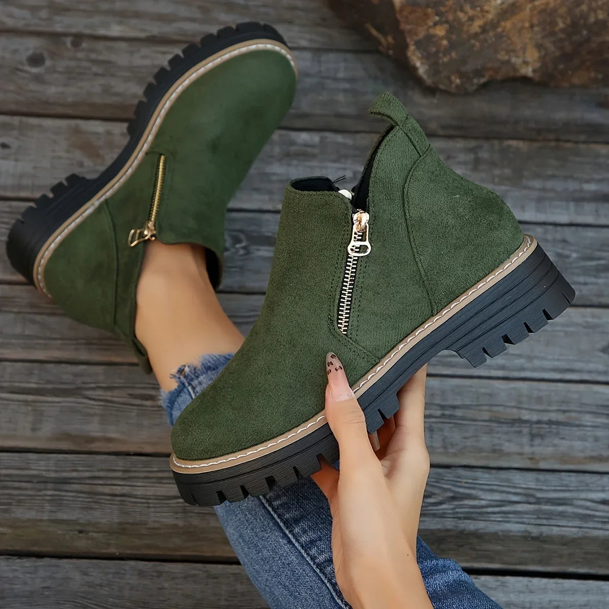 Willa | Chic Leopard Suede Ankle Boots