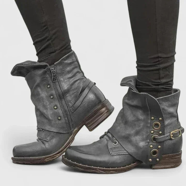 Yasmin | Sleek Buckle Strap Ankle Boots