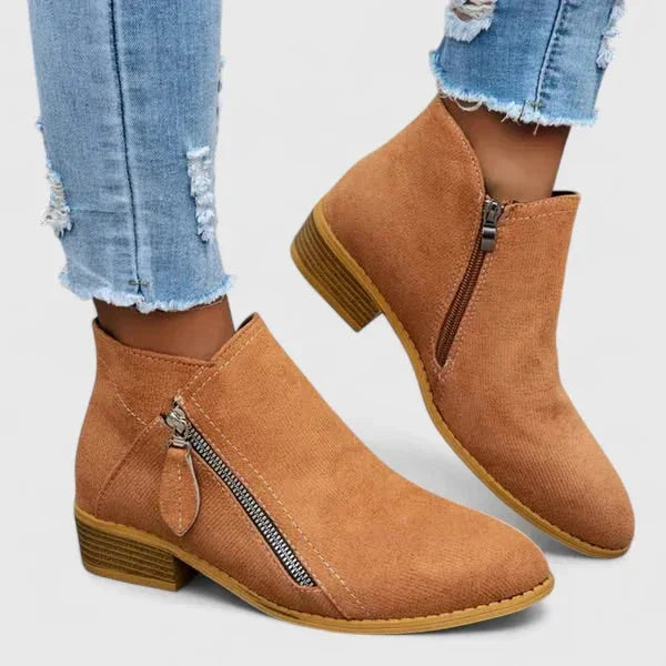Lyra | Vintage Block Heel Ankle Boots