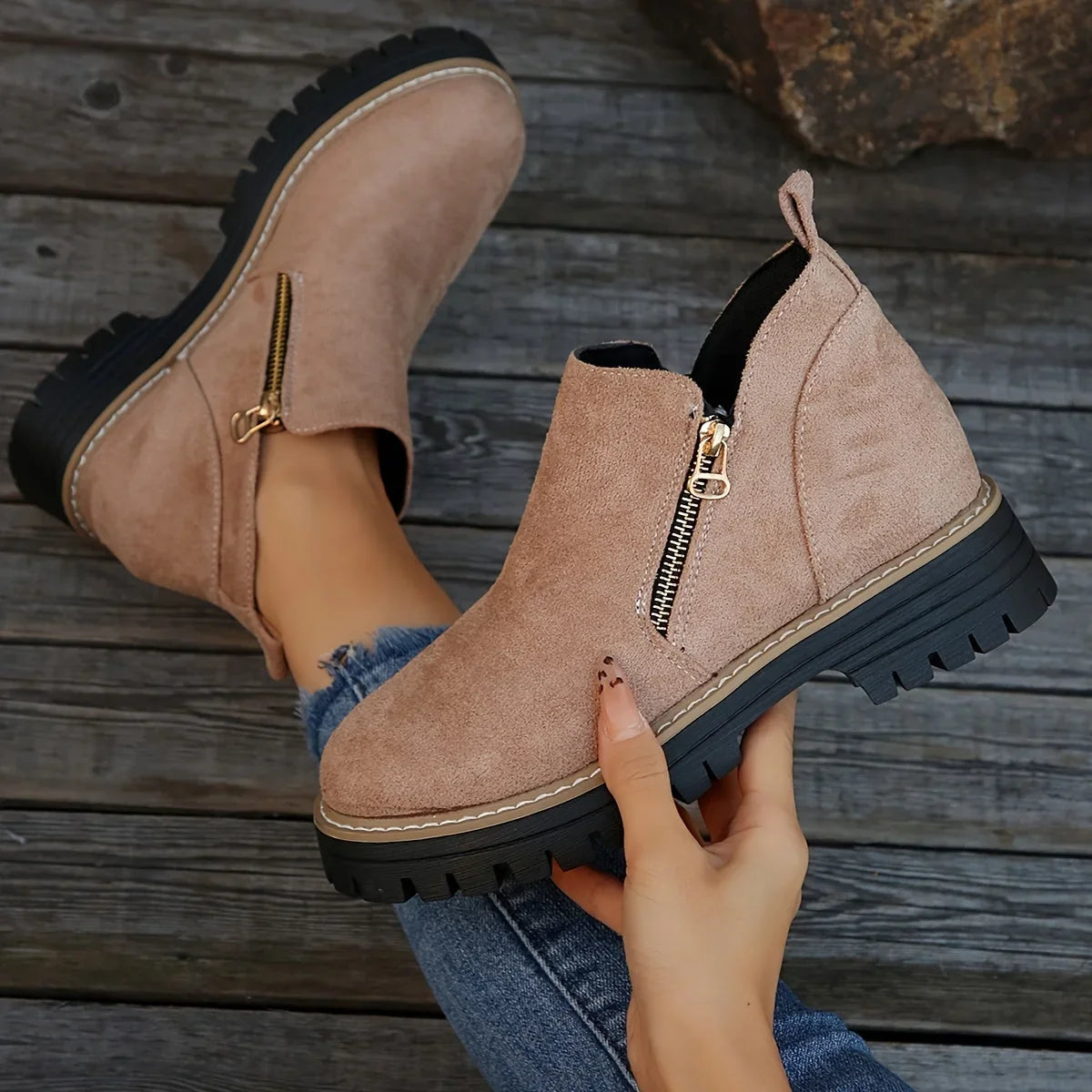Willa | Chic Leopard Suede Ankle Boots