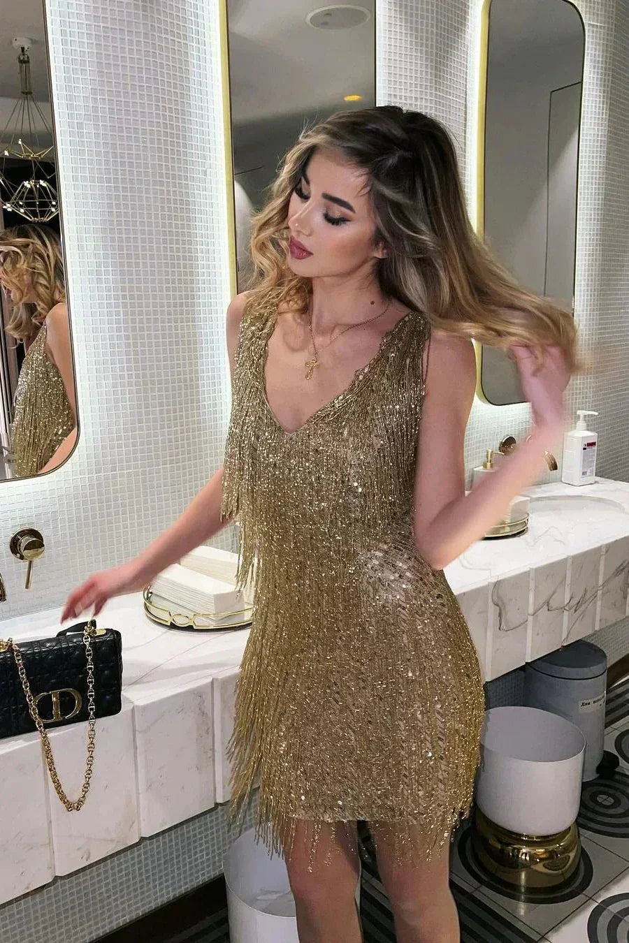 Zafira | All-Over Sequin Women's Party Dress