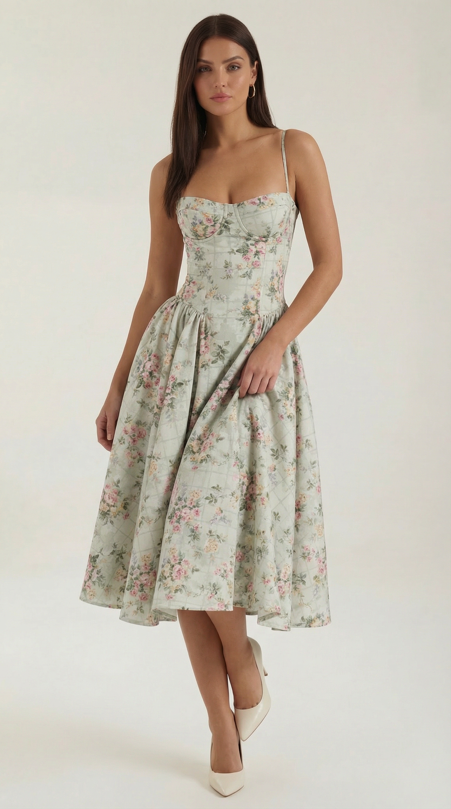 Ulva | Floral Corset Women's Party Dress