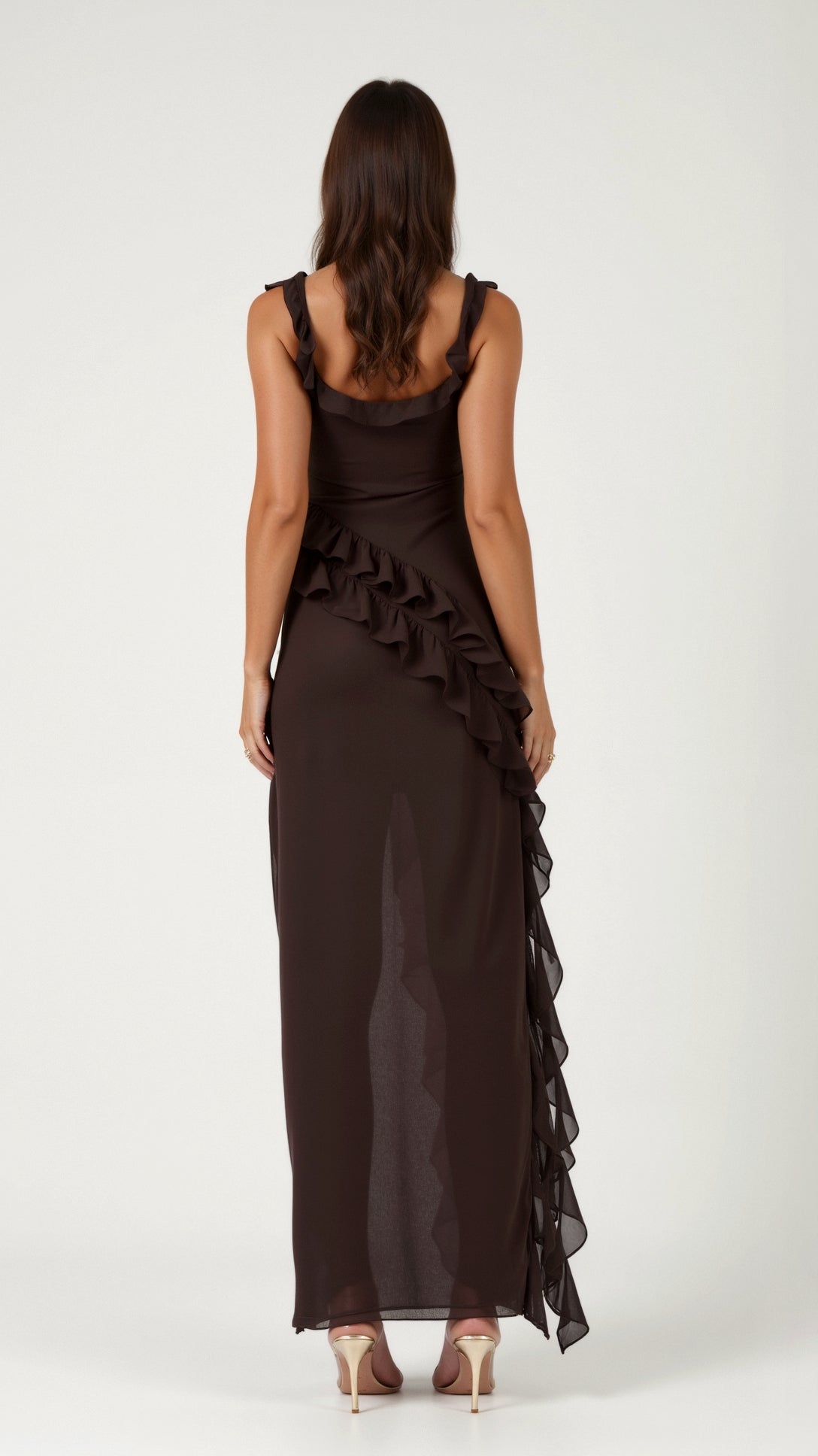 Amara | Ruffle Front-Slit Women's Party Dress