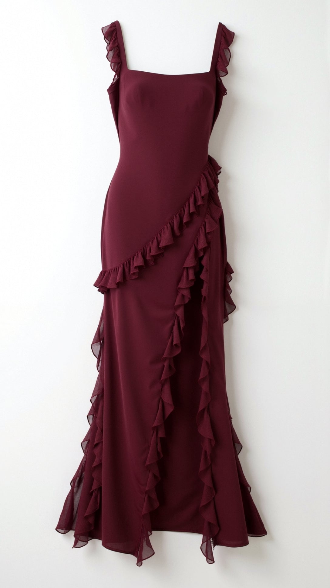 Amara | Ruffle Front-Slit Women's Party Dress
