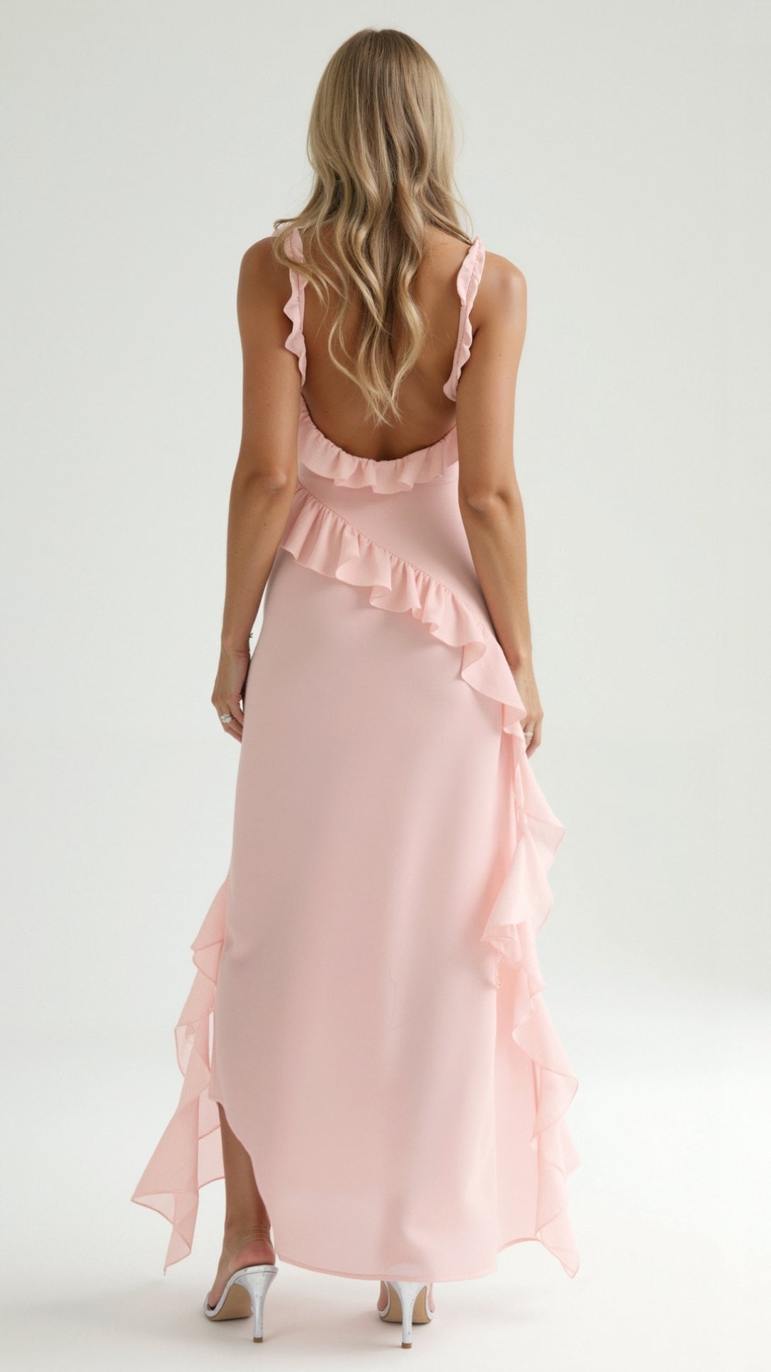 Amara | Ruffle Front-Slit Women's Party Dress