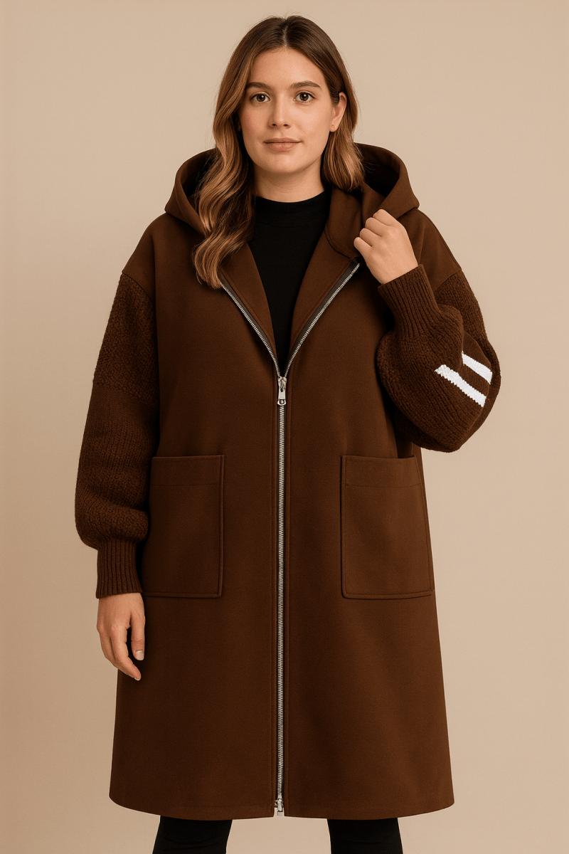 Romilly | Oversized Longline Hooded Wool-Look Coat