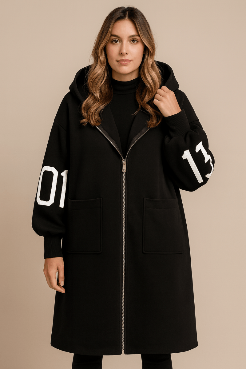 Romilly | Oversized Longline Hooded Wool-Look Coat