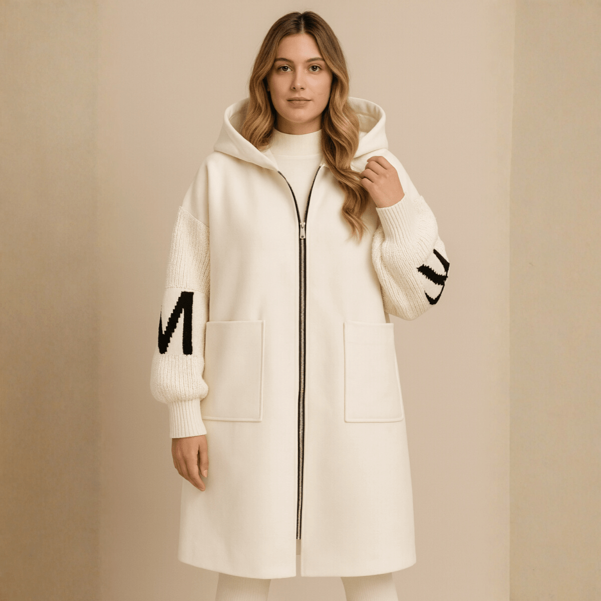 Romilly | Oversized Longline Hooded Wool-Look Coat