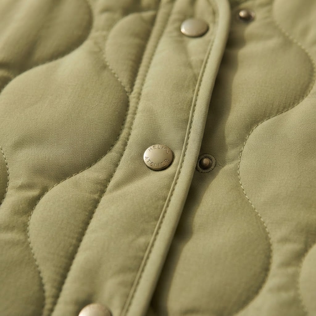 Clementine | Sage-Green Ogee-Stitch Women's Quilted Jacket for Winter